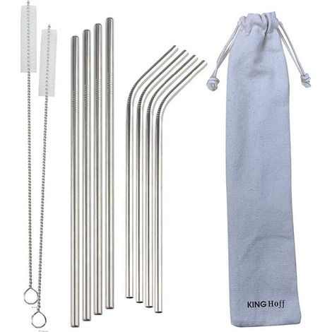 Cannucce in metallo Kinghoff per bevande, 8 pezzi + custodia KH-1357 (1/5)