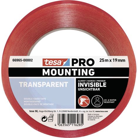 Adhesif Double Face Polyester Transparent 66965 25Mx19mm Tesa (1/5)