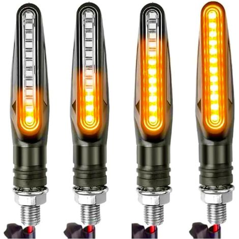 Clignotant Moto Led Homologué, 4 pièces Clignotant Led Moto,12 V Clig notant M oto,Cli gnotant M oto L ed, C lignotant, mode fluide, flexible et haute résistance pour scooter quad cruiser tout-terrain (1/5)