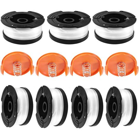 Bobine Fil Coupe Bordure pour Black et Decker Coupe-Bordures, Bobines A6481 A6485 Compatible avec Black et Decker Af-100, 7 Bobine de Fil Debroussailleuse avec 4 Couvercle de Bobine et 4 Ressort (1/5)
