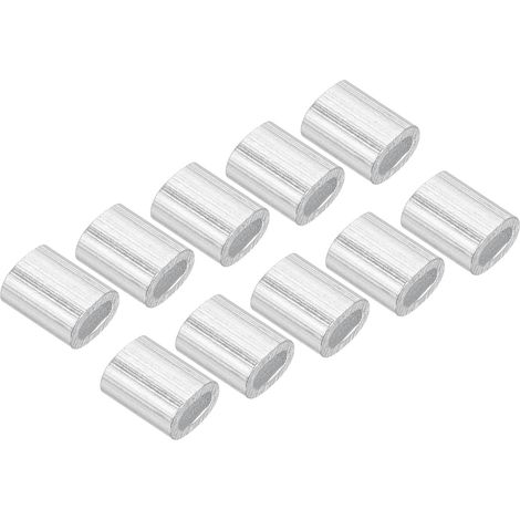 100 Paquet Aluminium Sertissage Boucle Manchon Ovale - 0.5mm Fil Corde Fixation Appliquer pour Jardin Clôture (5mm) (1/5)