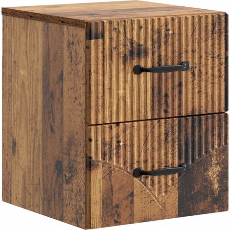 Mobiletto da notte a muro Legno antico 34,5 x 33 x 40 cm vidaXL