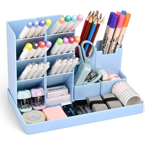 (Multicolore)Organisateur de Bureau Multifonctionnel Porte Stylo Bureau - Blanc - Multicolore (1/4)
