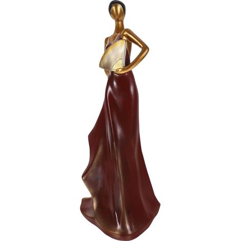 sentoir Bouteilles De Vin en R sine Rouge Statue De Dame D (1/5)