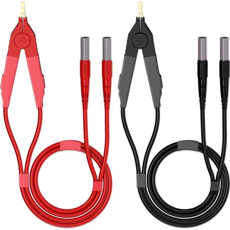 Fils de Test de compteur LCR, bornes Kelvin, fils de cable à fiches banane de sécurité de 4mm, 1.2m/3,94 pieds pour DMM (1/5)