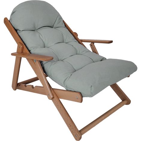Fauteuil inclinable pliant DENZEL gris (1/5)