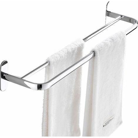 Porte Serviette Salle de Bain Porte-Serviettes Auto-adhésif 40 CM Porte Serviettes Murale Antirouille Sans Perçage Acier Inoxydable 304