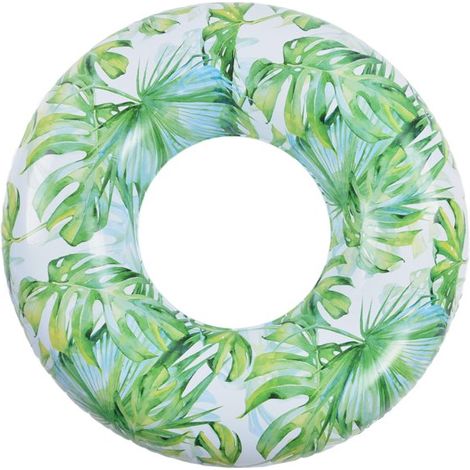Inflatable Green Leaf Swimming Ring for Adults 90cm (1/5)
