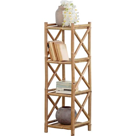 Scaffale in bambù 4 ripiani 35x35x115 cm (1/5)