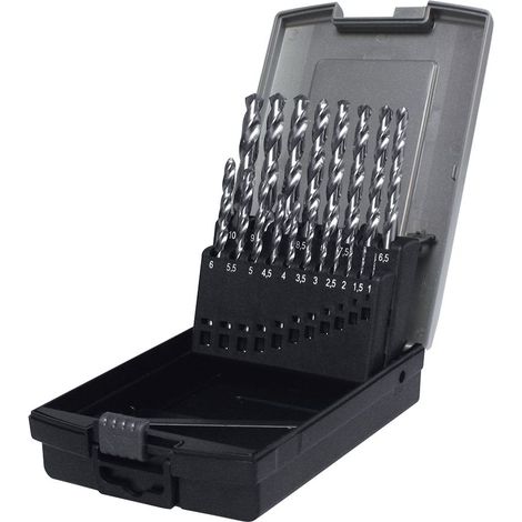 Jeu de 19 forets hélicoïdaux PRO HSS DIN338-G 1 à 10 mm par 0,5 mm MW Tools DRGS19