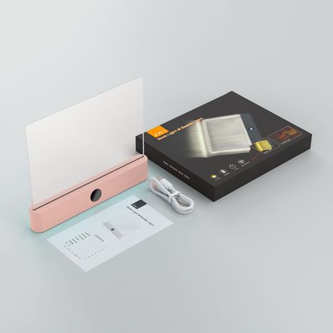 Lampe de lecture LED plate F17, rechargeable, veilleuse portable pour étudiants, idéale pour les chambres et les dortoirs, rose