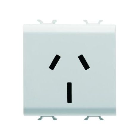 PRISE 2M 2 P+T 15A STD AUSTRALIEN BLANC GEWISS GW10307