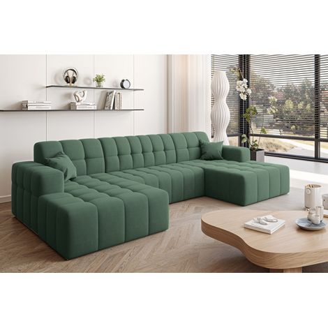 Ecksofa Nimes in U-Form, stoff Portland Grün (1/5)