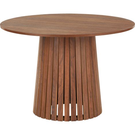 Mesa de comedor redonda LIV 110cm en madera oscura