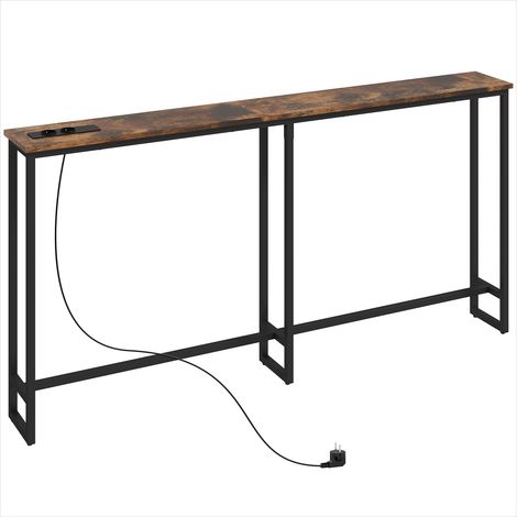 Console étroite industriel avec prises USB pour salon couloir (1/5)