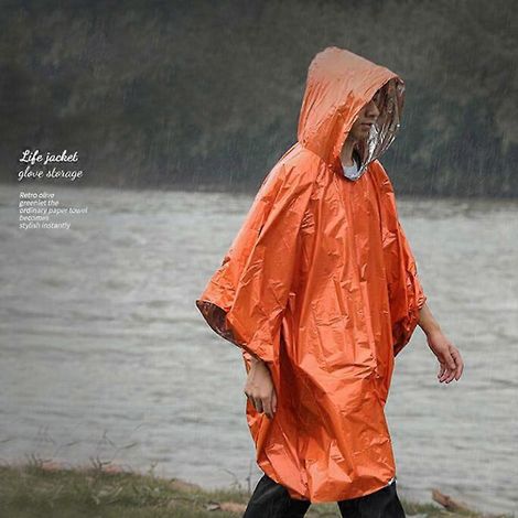 Imperméable confortable d'extérieur (1 pièce) - Sac à dos multifonctionnel - Couverture de pluie imperméable - Tapis de tente/auvent - Idéal pour l'escalade, le cyclisme et la randonnée (1/5)