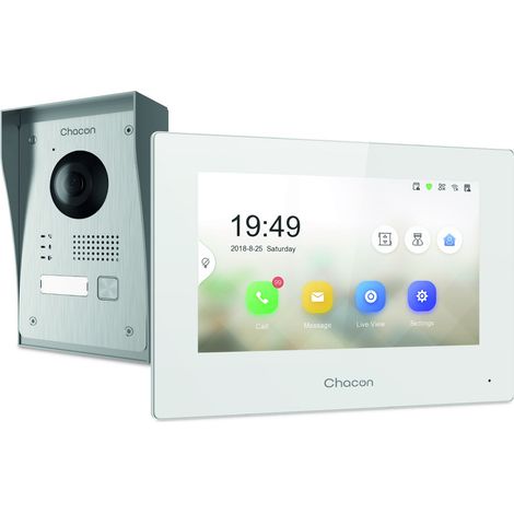 Dio Connected Home – Visiophone connecté Wi-Fi 7'' HD 1080p – Alimentation adaptateur – Vision nocturne jusqu'à 10m – Installation filaire avec gâche électrique (1/5)