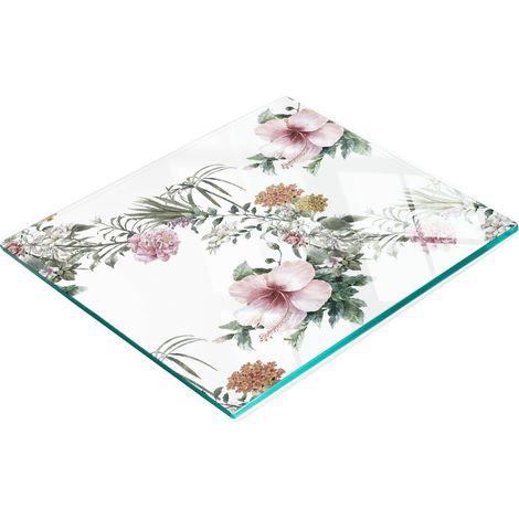 Dekoratives Servierbrett aus Glas mit Blumenmuster, 60 x 52 cm (1/5)
