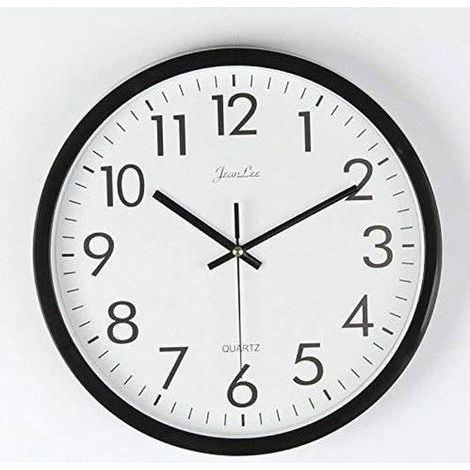 Moderne Wanduhr, zeitloses Design mit ultratransparentem runden Zifferblatt, flüsterleise, Wohnzimmeruhr, 25 cm/10 Zoll