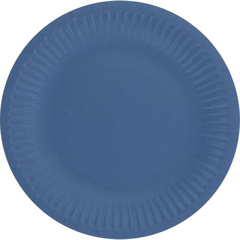 Platos de papel azul marino de 18 cm, 6 unidades.