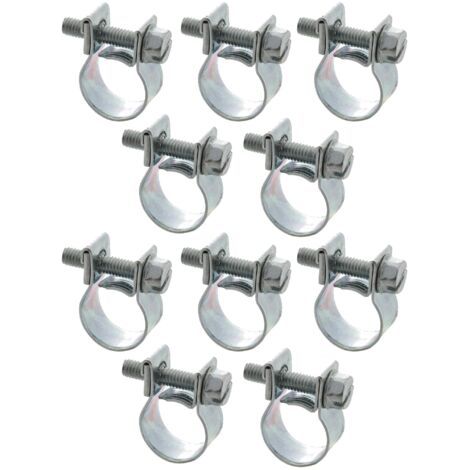 QORVA-10x Collier de Serrage Mini à Visser Durite Essence Carburant Tuyau Auto Moto Scooter Tondeuse Mobylette Fixation, 6-8mm