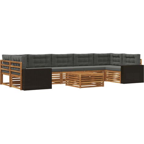 Set di divani da esterno 8 pz Naturale e Antracite vidaXL (1/5)