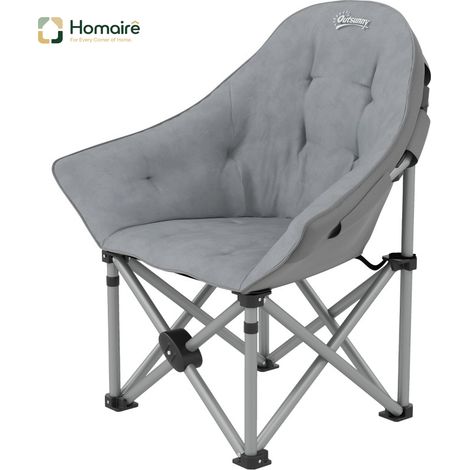 HOMAIRE Faltstuhl Campingstuhl gepolstert mit Seitentasche Tragetasche robust leicht für Outdoor Garten Camping Strand