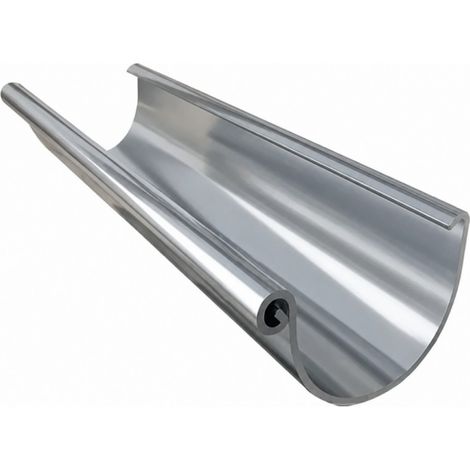 Grondaia in zinco in 4 metri con clip e flangia da 18 mm in D.33