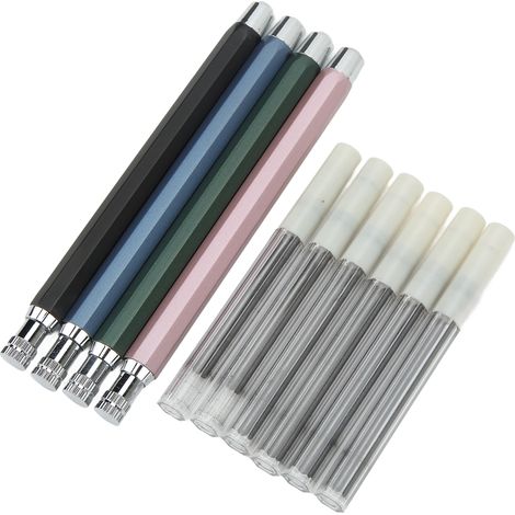 Kit 10 Crayons Mécaniques de Menuisier Automatiques, Crayon de Traçage Bois avec 6 Recharges et Taille-Crayon, Outillage Professionnel (1/5)
