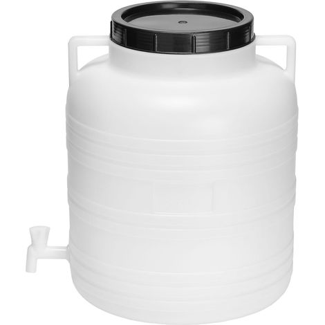 Garronda Réservoir Eau 60 litres sans BPA avec Robinet et Couvercle Idéal pour Choucroute et Salaison GD-0090, Blanc