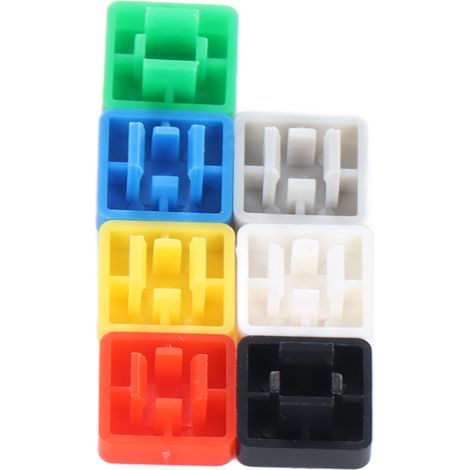 350Pcs Bouton Poussoir Capuchon Interrupteur Industriel Tactile Carré Droit 7 Couleurs A14 (1/5)