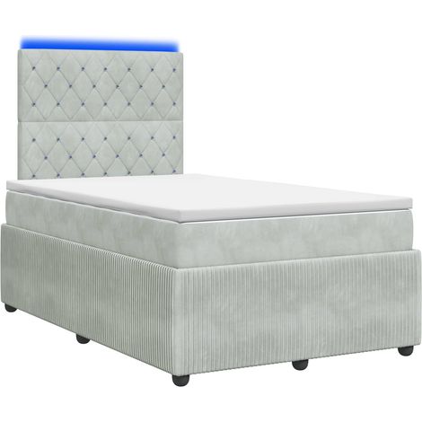 Maison Exclusive - Letto Box Spring LED con Materasso Grigio Chiaro 120 x 190 cm (1/5)