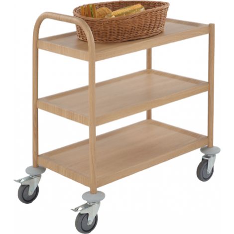 Chariot - 3 Niveaux - Couleur Bois - Beckers