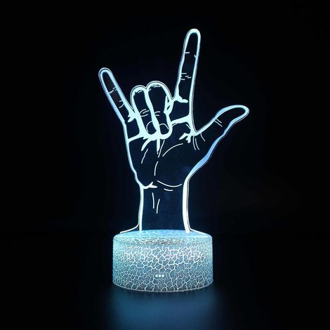 Lampe de chevet LED à illusion d'optique 3D, 7 couleurs, tactile, style Art Déco, pour chambre d'enfant. (1/4)