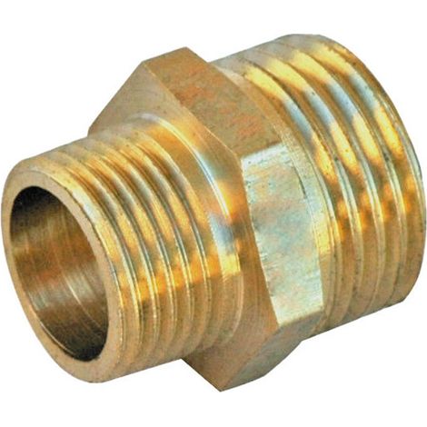 Accessoire Laiton Double Mâle Rouge Poli 1 x 3/4