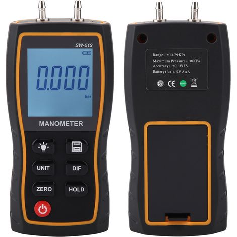 Manomètre différentiel numérique haute précision SW-512B - Outil de mesure de pression d'air (1/5)