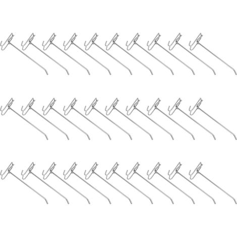 Lot de 30 crochets de supermarché en fer pour étagère grillagée, présentoirs à bijoux, épaisseur 3,5 mm, longueur 20 cm. (1/5)