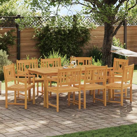 Teenpull – Gartenstühle 8 pcs Natur Massives Akazienholz (1/5)