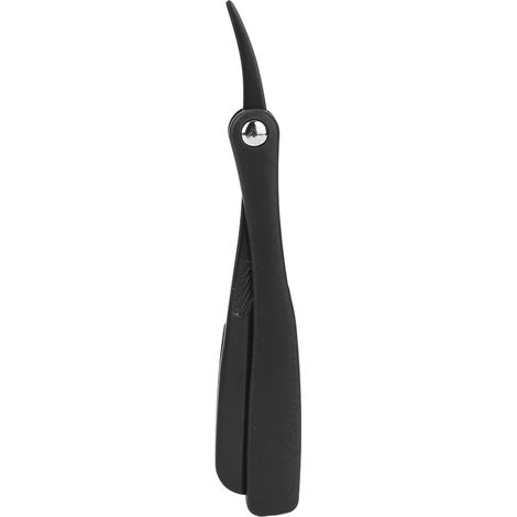 Porte-lame de tondeuse à barbe léger et vintage, gravé et doté d'une poignée ergonomique. Support de lame manuel noir. (1/5)