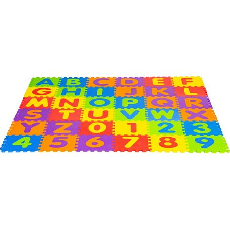 Tappetino grande in schiuma EVA per bambini lettere numeri 178x178 cm 36 pz. (1/5)