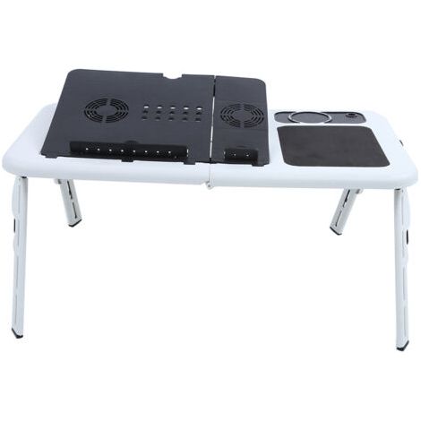 QORVA- Ordinateur Portable pliable, lit de voiture, canapé, support de bureau, plateau de Table, ventilateur frais