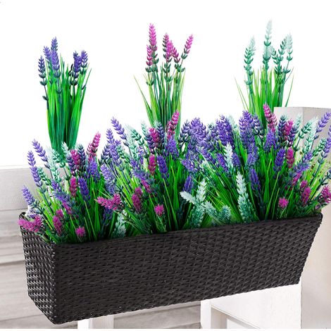 12 Pcs Plante de Lavande Artificielle, Fleurs Artificielles Extérieures Plastique Resistant aux UV, Plantes Artificielles Extérieur, Fausse Fleur Decoration pour Mariage à la Maison et au Jardin (1/5)