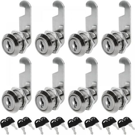 BUNTHAUS 8 cylindres de serrure universels en acier inoxydable - 30 mm, compatibles avec une seule clé