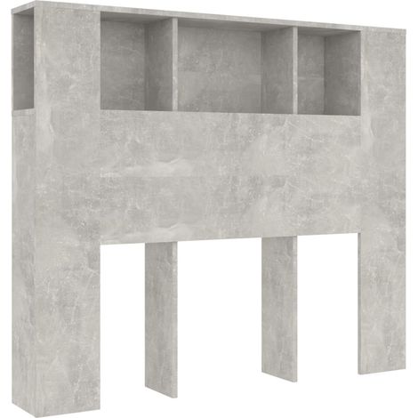 Testiera con accessorio letto contenitore ripiano comodino 120 x 18,5 x 104,5 cm MDF grigio TDL0200040