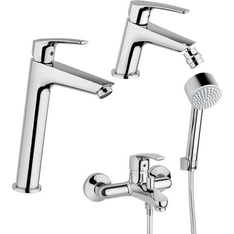 Set miscelatori Jacuzzi Rubinetteria Lucente lavabo bidet per piletta click clack e incasso doccia con gruppo vasca (1/5)