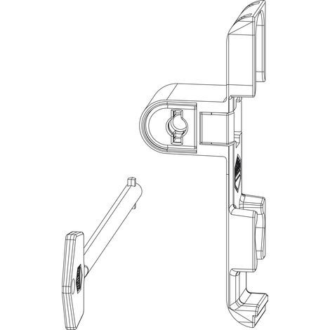 MACO Drehsperre verdeckt 4 mm Falzluft, Versatz 9 mm, sperrbar, silber (10759) (1/3)