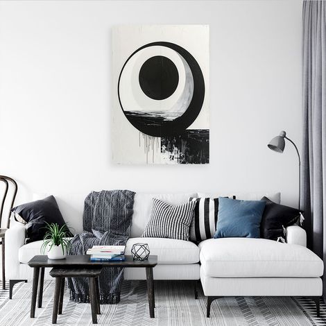 Wandbild Abstraktion Schwarz weiße Form Kreis Unendlichkeit 70x100 (1/4)