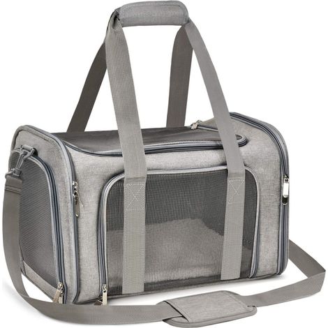 Transporteur Pour Animaux - Pliable - Style Sac À Dos - Pour Chats Et Chiens De Petite À Moyenne Taille - Capacité 3 À 6 Kg - Gris - Grand (1/5)