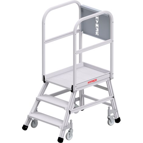 Hymer Podesttreppe fahrbar, einseitig begehbar, 3 Stufen, Standhöhe 0,73 m (1/5)