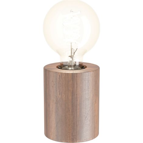 Eglo Tischleuchte Murama E27 Ø8 x 10 cm nußbaumholzoptik Lampen (1/3)